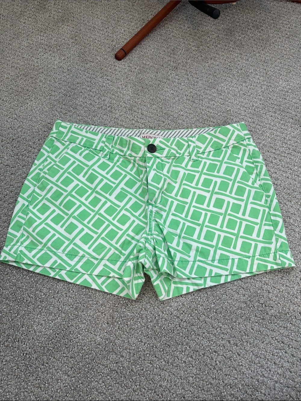 Merona Mint Green Geometric Flat-Front Shorts